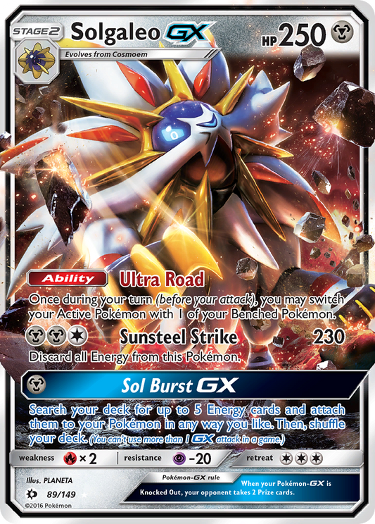 Pokemon Card Sun & Moon 089/149 89/149 Solgaleo-GX Ultra Rare *MINT*