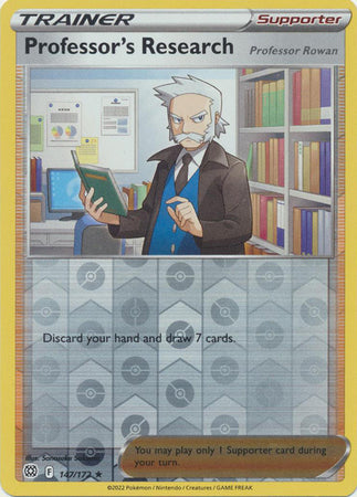 Pokemon Card Brilliant Stars 147/172 Professor's Research Reverse Holo Rare