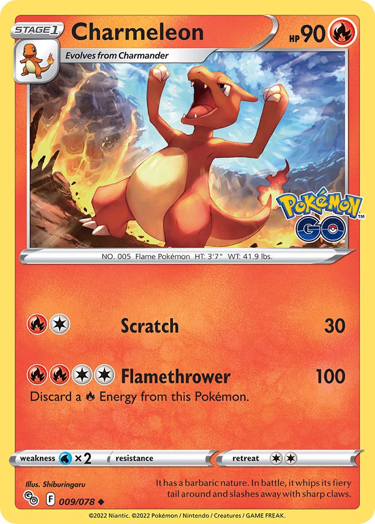 Pokemon Card Pokemon Go 9/78 09/78 Charmeleon Uncommon *MINT*