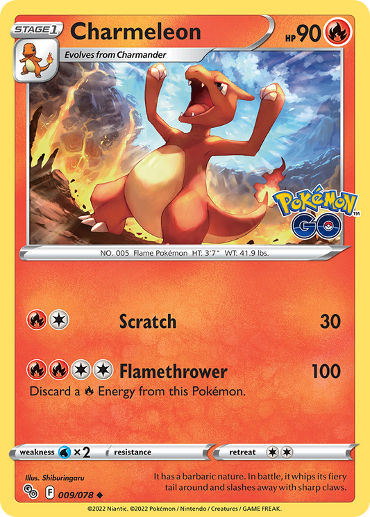 Pokemon Card Pokemon Go 9/78 09/78 Charmeleon Uncommon *MINT*