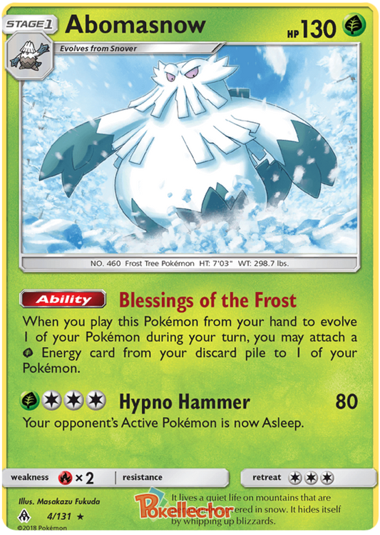 Pokemon Card Forbidden Light 4/131 004/131 Abomasnow Rare *MINT*
