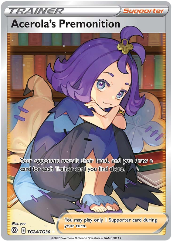 بطاقة بوكيمون Brilliant Stars TG24/TG30 Acerola's Premonition Full Art *M*