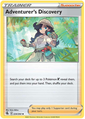 Pokemon Card Fusion Strike 224/264 Adventurer's Discovery Uncommon