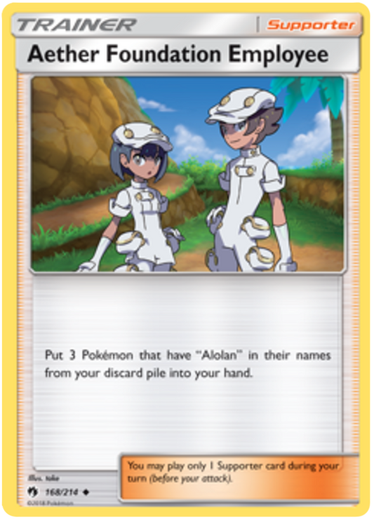 Pokemon Card Lost Thunder 168/214 Aether Foundation Employee Supporter Uncommon *MINT*