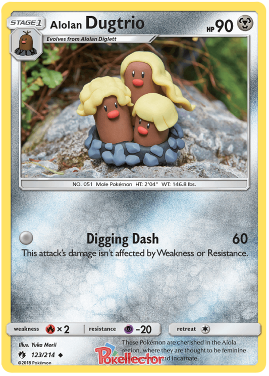 Pokemon Card Lost Thunder 123/214 Alolan Dugtrio Uncommon *MINT*