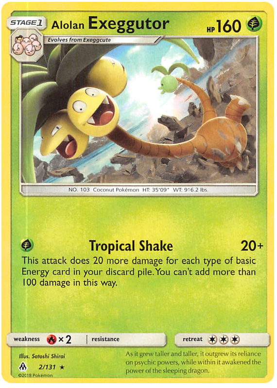 Pokemon Card Forbidden Light 2/131 002/131 Alolan Exeggutor Rare *MINT*