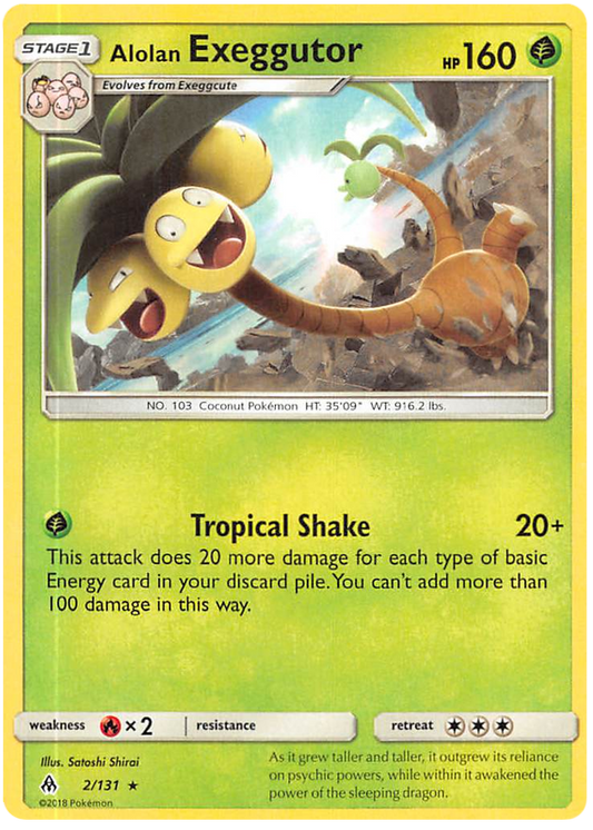 Pokemon Card Forbidden Light 2/131 002/131 Alolan Exeggutor Rare *MINT*