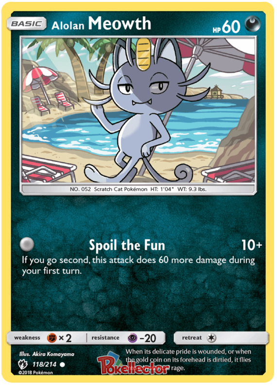 Pokemon Card Lost Thunder 118/214 Alolan Meowth Common *MINT*