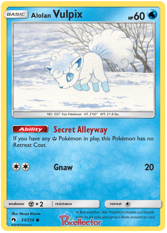 Pokemon Card Lost Thunder 53/214 053/214 Alolan Vulpix Common *MINT*