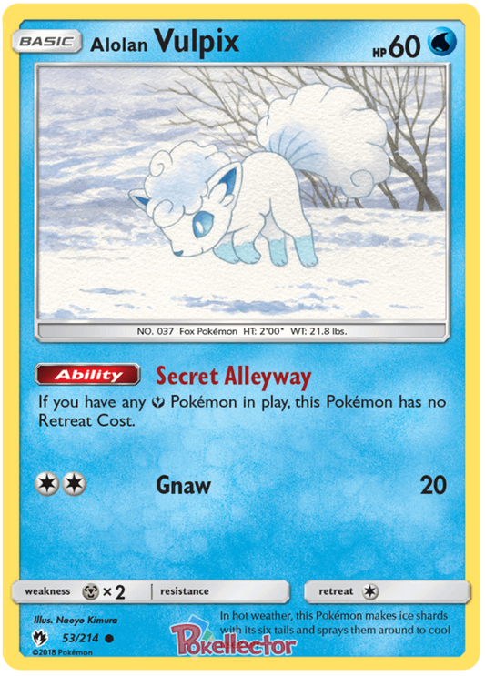 Pokemon Card Lost Thunder 53/214 053/214 Alolan Vulpix Common *MINT*