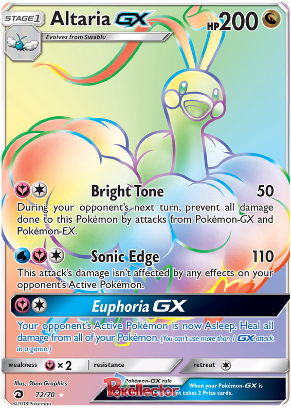 <transcy>Pokemon Card Dragon Majesty 72/070 072/070 Altaria GX Secret Rare</transcy>