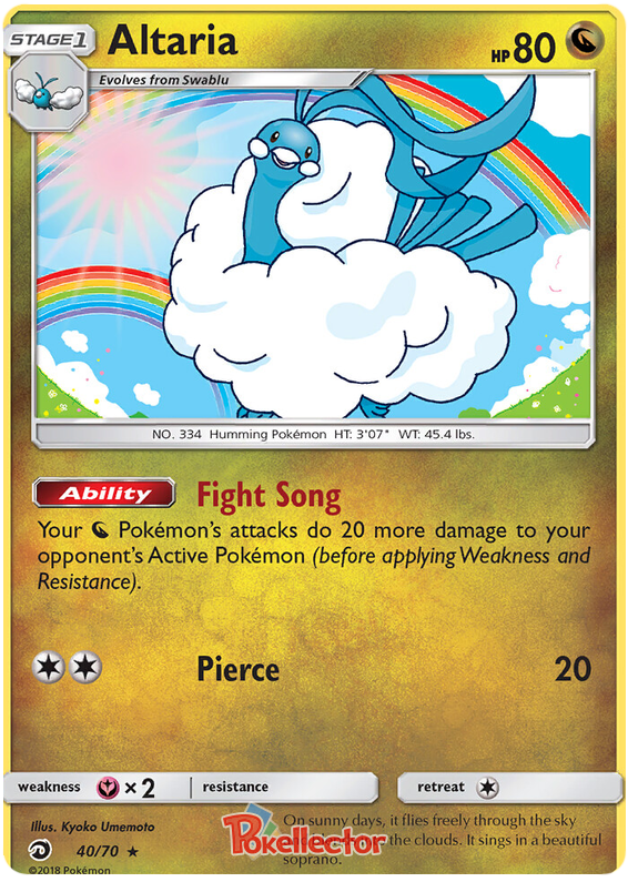 Pokemon Card Dragon Majesty 40/070 040/070 Altaria Holo Rare