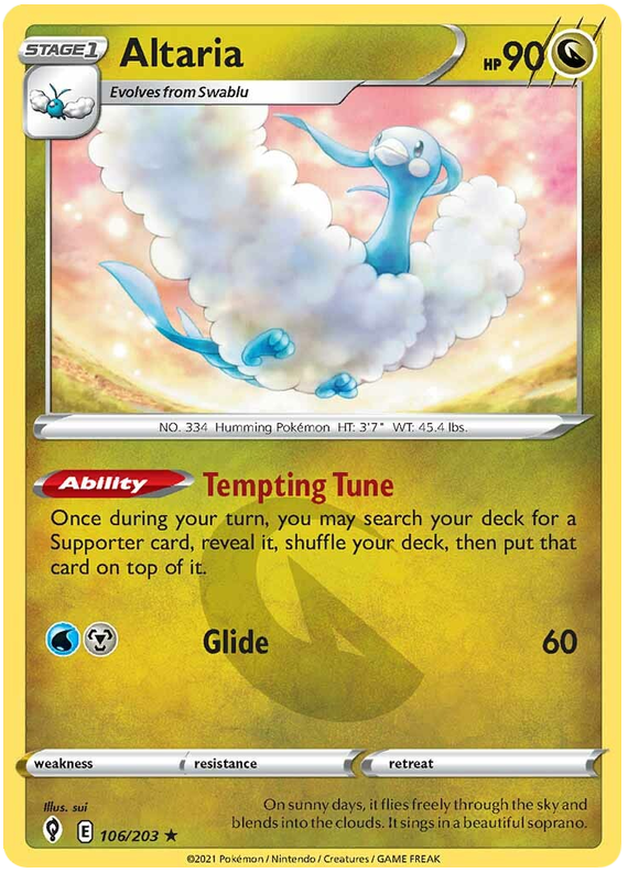 Pokemon Card Evolving Skies 106/203 106/203 Altaria Rare