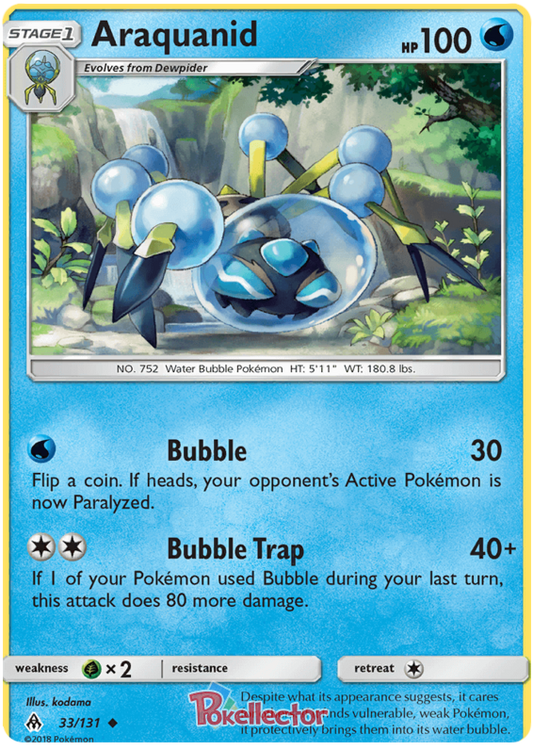 Pokemon Card Forbidden Light 33/131 033/131 Araquanid Uncommon *MINT*