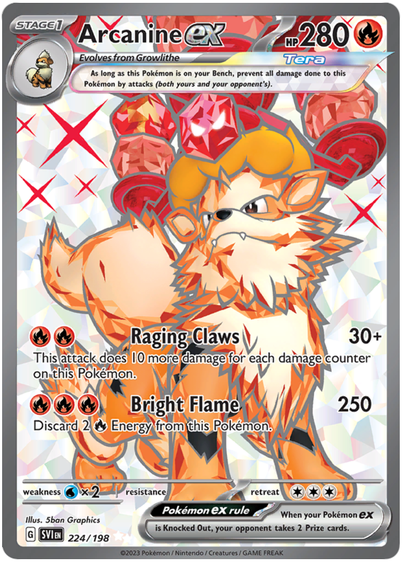 (S) Pokemon Card Scarlet & Violet 224/198 Arcanine ex Ultra Rare *MINT*