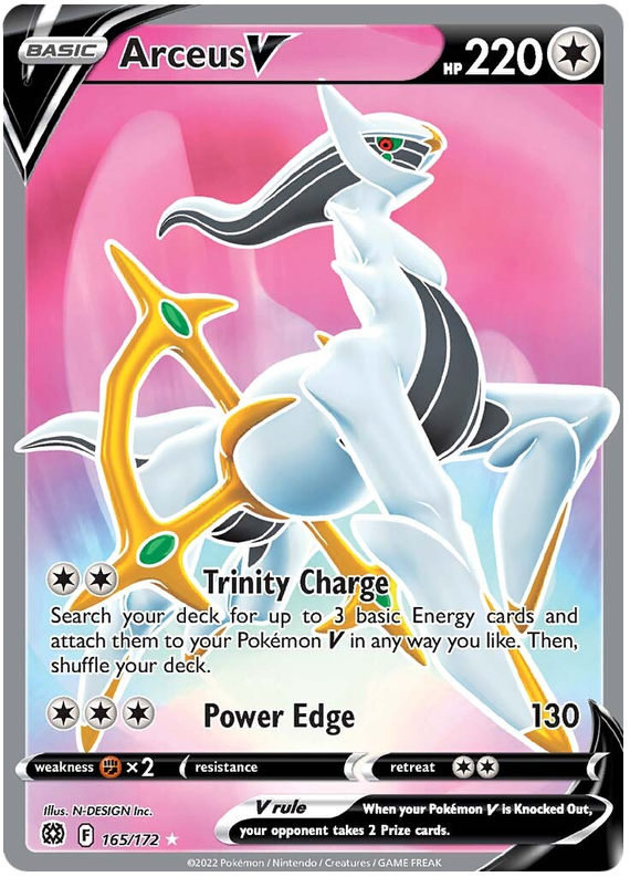 Pokemon Card Brilliant Stars 165/172 Arceus V Full Art *M*