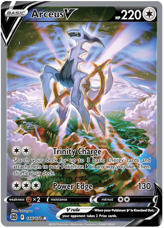 (S) Pokemon Card Brilliant Stars 166/172 Arceus V Alternate Full Art *M*