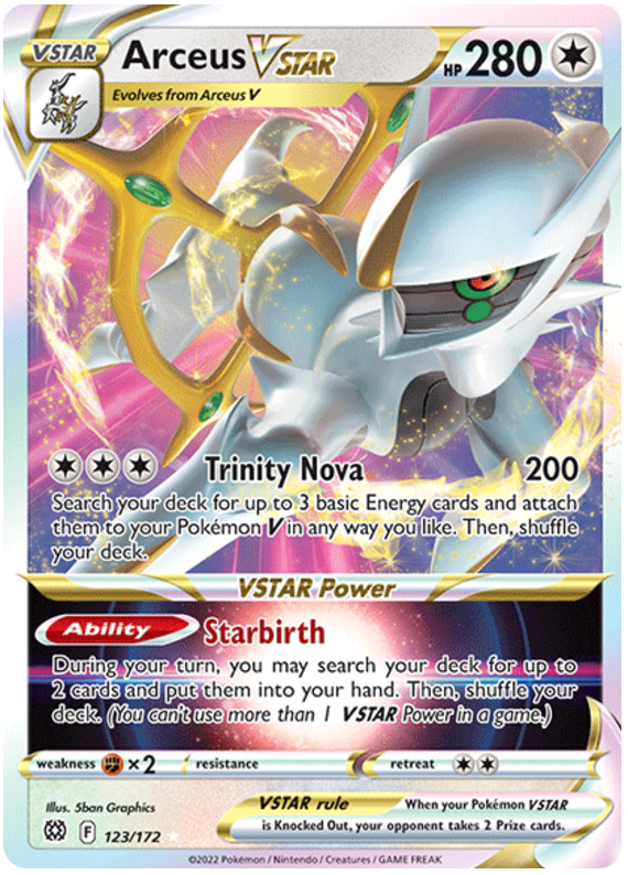 Pokemon Card Brilliant Stars 123/172 Arceus VSTAR Ultra Rare *M*