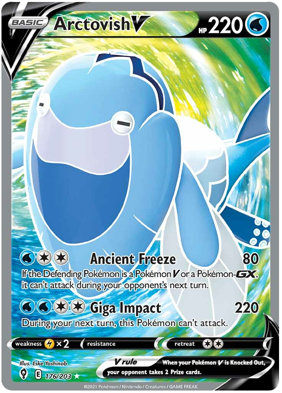 لعبة Pokemon Card Evolution Skies 176/203 176/203 Arctovish V Full Art * M *