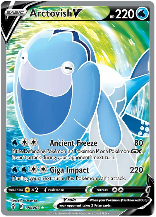 لعبة Pokemon Card Evolution Skies 176/203 176/203 Arctovish V Full Art * M *