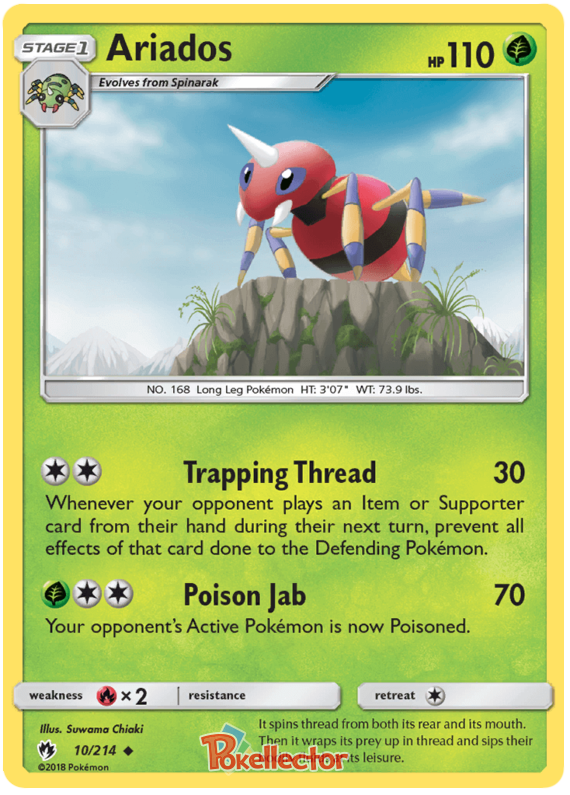 Pokemon Card Lost Thunder 10/214 010/214 Ariados Uncommon *MINT*