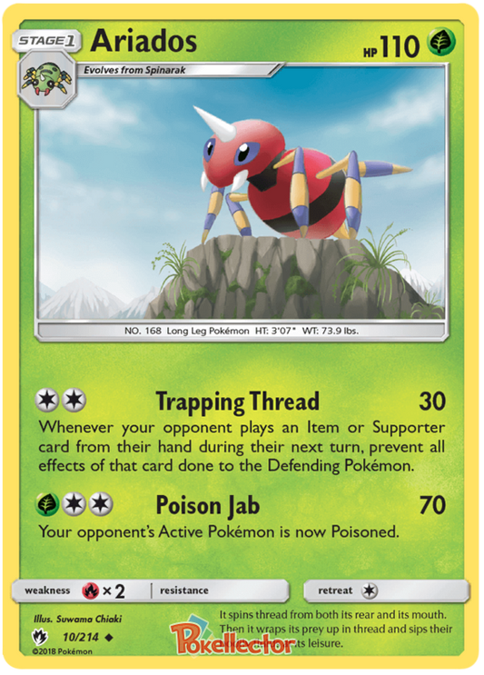 Pokemon Card Lost Thunder 10/214 010/214 Ariados Uncommon *MINT*
