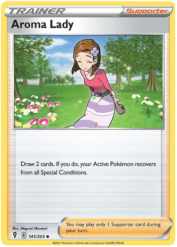 Pokemon Card Evolving Skies 141/203 141/203 Aroma Lady Supporter Uncommon