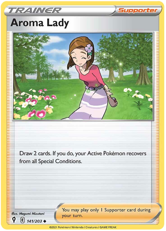 Pokemon Card Evolving Skies 141/203 141/203 Aroma Lady Supporter Uncommon