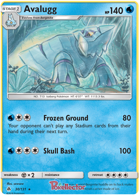 Pokemon Card Forbidden Light 30/131 030/131 Avalugg Rare *MINT*