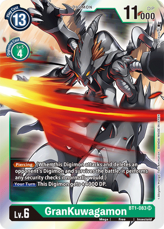 Digimon Card Ver 1.5 GranKuwagamon BT1-083 SR