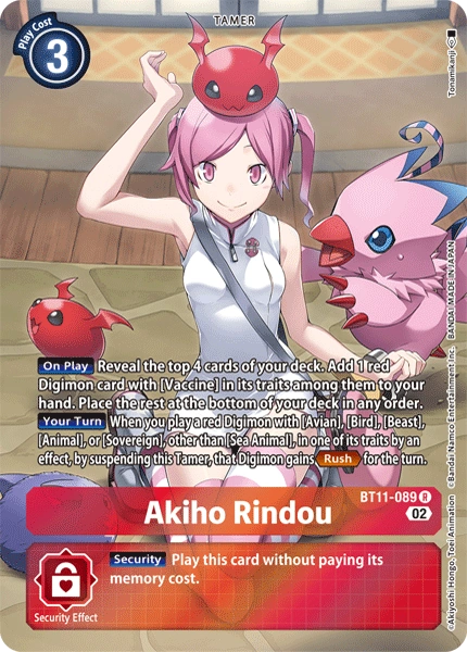 Digimon Card Dimensional Phase Akiho Rindou Alt Art BT11-089 R