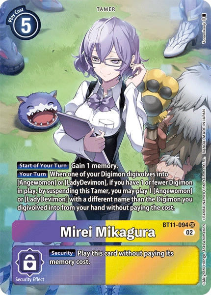 Digimon Card Dimensional Phase Mirei Mikagura Alt Art BT11-094 SR