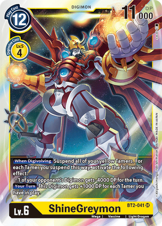 Digimon Card Ver 1.5 ShineGreymon BT2-041 SR