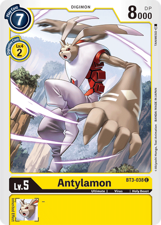 بطاقة Digimon الإصدار 1.5 Antylamon BT3-038 C.
