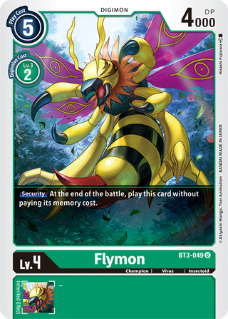 بطاقة Digimon الإصدار 1.5 Flymon BT3-049 U