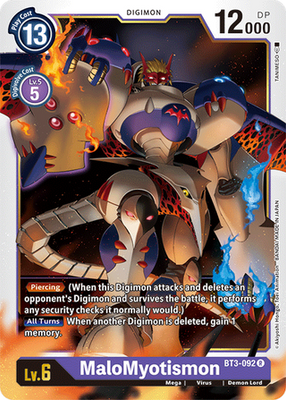 Digimon Card Ver 1.5 MaloMyotismon BT3-092 R