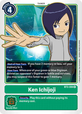 Digimon Card Ver 1.5 Ken Ichijoji BT3-094 R