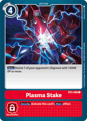 Digimon Card Ver 1.5 Plasma Stake BT3-098 C