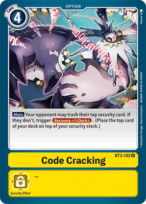 Digimon Card Ver 1.5 Code Cracking BT3-102 U