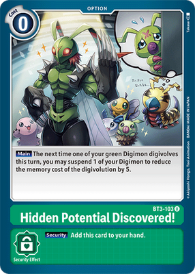 Digimon Card Ver 1.5 Hidden Potential Discovered! BT3-103 U