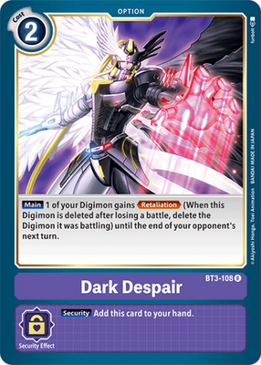 Digimon Card Ver 1.5 Dark Despair BT3-108 R