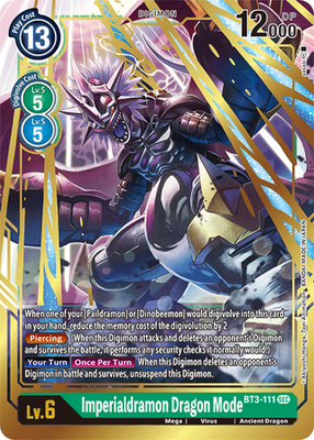 Digimon Card Ver 1.5 Imperialdramon Dragon Mode BT3-111 SEC