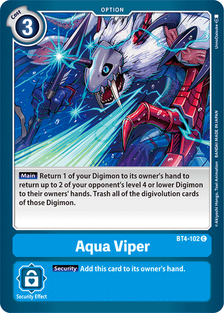 Digimon Card Great Legend Aqua Viper BT4-102 C