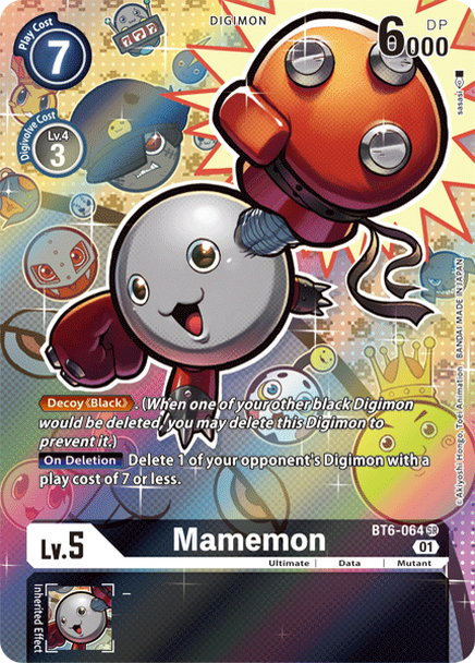 بطاقة Digimon Double Diamond Mamemon BT6-064 SR الفن البديل