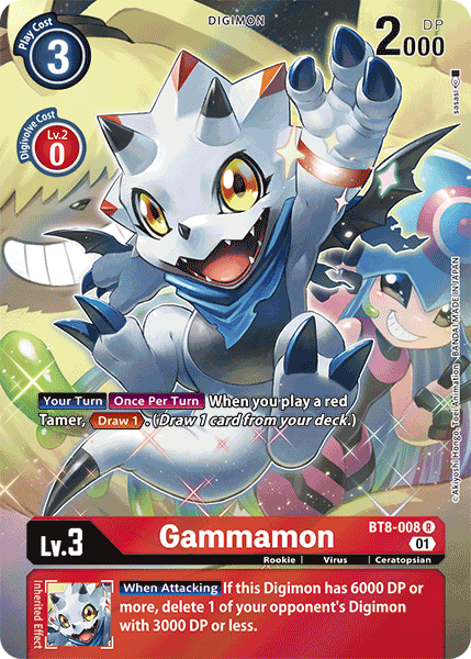 Digimon Card New Awakening Gammamon Alt Art BT8-008 R