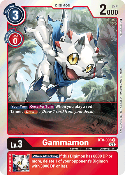 Digimon Card New Awakening Gammamon BT8-008 R