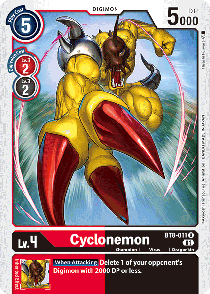 Digimon Card New Awakening Cyclonemon BT8-011 U