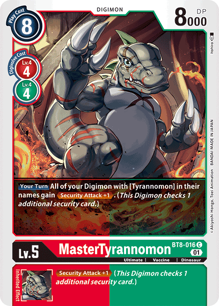 Digimon Card New Awakening MasterTyrannomon BT8-016 C