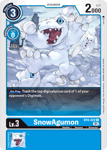 Digimon Card New Awakening SnowAgumon BT8-022 C