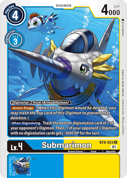 Digimon Card New Awakening Submarimon BT8-023 U